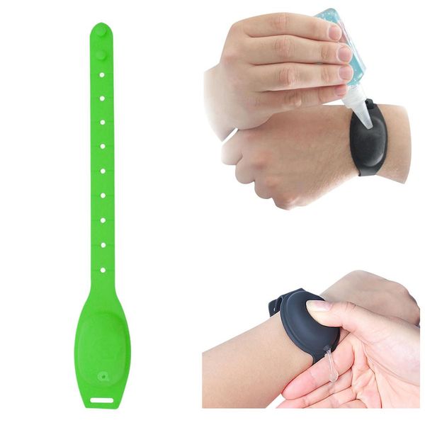 

hand sanitizer wristband portable silicone disinfectant hand sanitizer sunscreen lotion dispenser outdoor kids soap dispenser ld62204