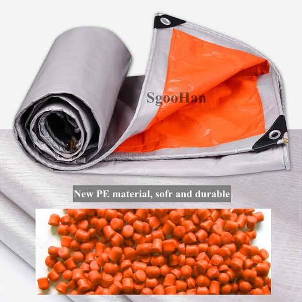 

shade silver-orange pe tarpaulin rainproof cloth sail outdoor awning camping boat truck canopys ground sheet waterproof