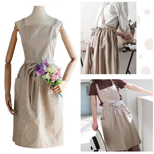

aprons colours nordic women lady skirt style collect waist cotton for cooking cute kitchen dress coffee shop restaurant home apr e8v0