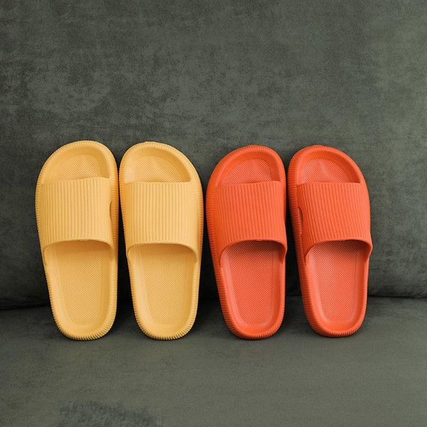 

slippers indoor bathroom non-slip women's summer thick platform soft sole slide sandals leisure men lady eva increase flip-flops, Black