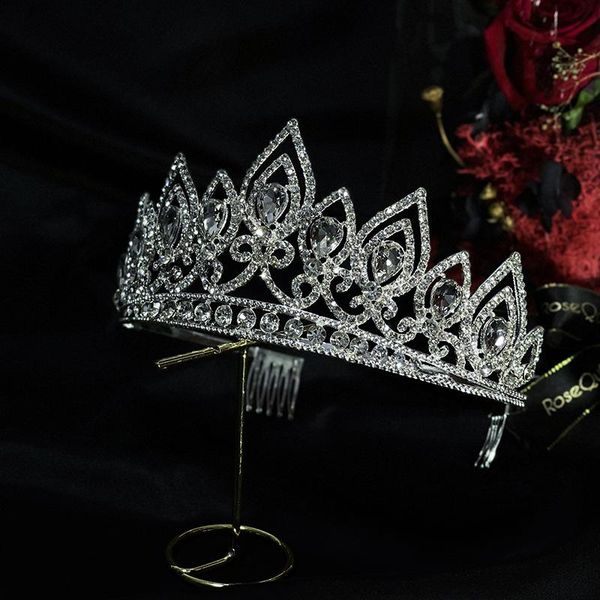 

hair clips & barrettes jeweled crowns beautiful headpiece wedding crown tiaras accessories for prom birthday costume party lb, Golden;silver