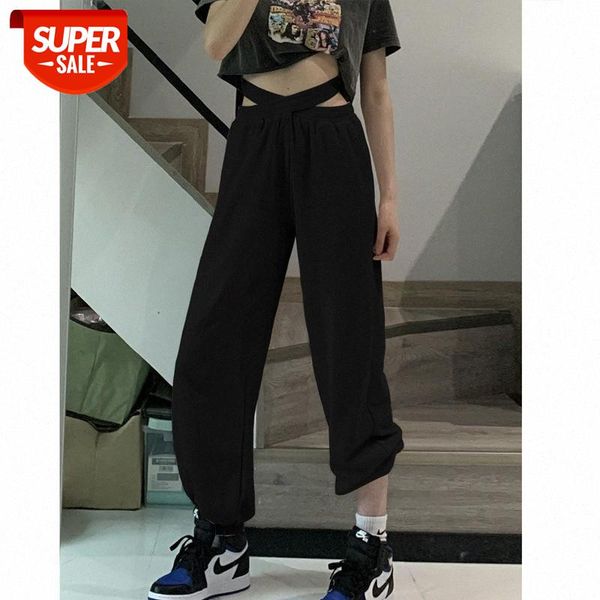 

waist is thin, loose, feet, straight, love pocket, casual sports trousers, women can send on behalf #zv84, Black;white