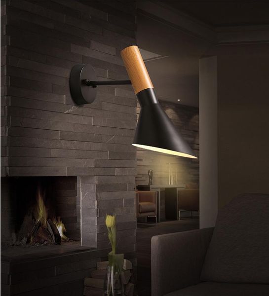 

nordice wall lights wood corridor dining room luminaria de parede lamp