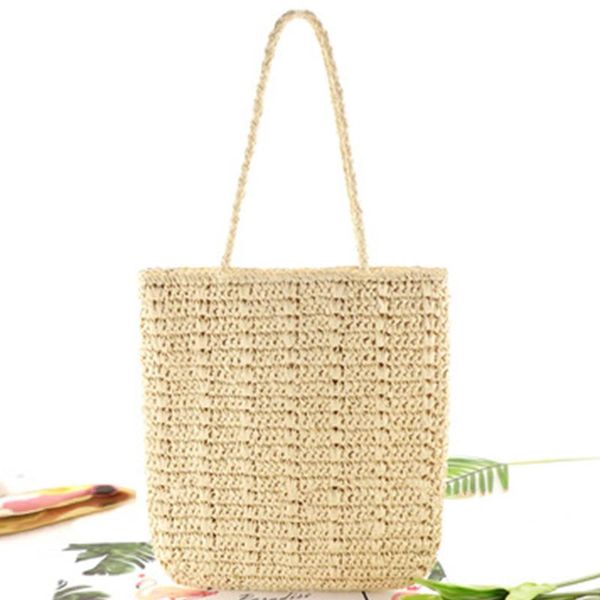 

evening bags women summer one-shoulder bag tote handbag hollow rope beach straw woven leisure female bolso mujer