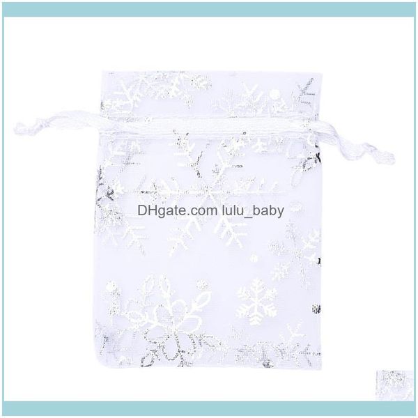 

jewelry packaging & display jewelryjewelry pouches bags 100 pcs organza wedding gift dstring pouch sier white snowflakes printed sheer part, Pink;blue
