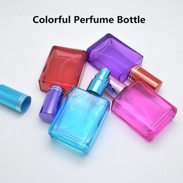 

storage bottles & jars 15ml colorful glass perfume separated fine mist spray bottle replenishing portable press small sprayer