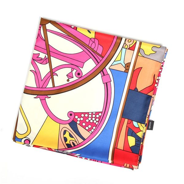 

luxury- vintage square print silk scarf for women twill h shawls foulard femme carriage pattern large scarves wholesale 130*130, Blue;gray