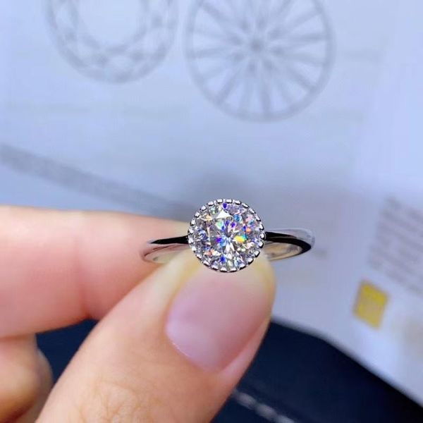 

cluster rings crackling moissanite gemstone ring for women jewelry engagement wedding 925 sterling silver birthday gift, Golden;silver