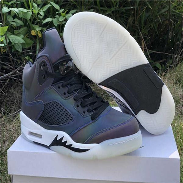 

mens 5 5s oil grey basketball shoes jumpman v black designer sports sneakers size eu40-45 with boxa56