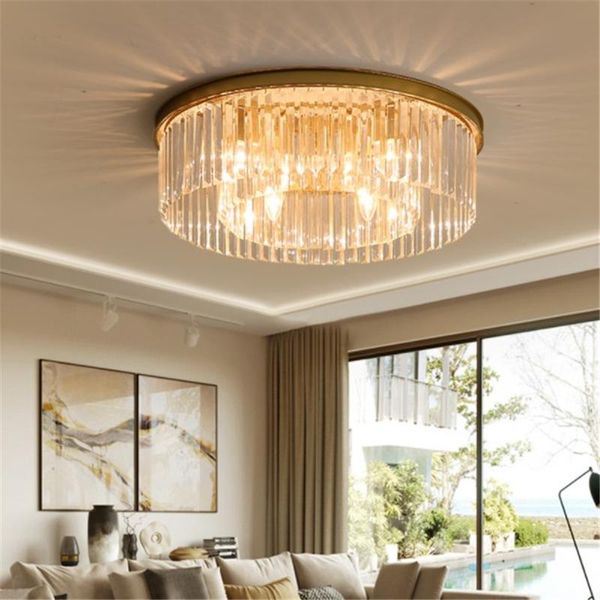 Deckenleuchten Moderne große Kristall-LED-Unterputzleuchte für Wohnzimmer Esszimmer Schlafzimmer Lampe El Restaurant Home