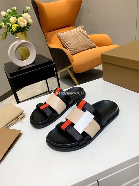 

dress shoes open toe half drag women's wear cross color matching shoes fashionable leather casual slippers in spring and summer, Black