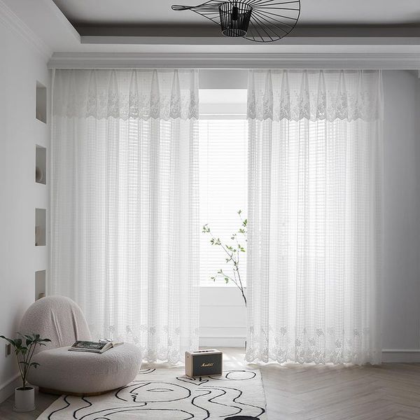 

curtain & drapes custom all- french romantic simplicity modern stripe white wreath livingroom window blackout tulle m1084