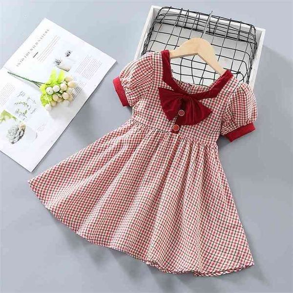 GOOPORSON Летняя детская одежда Корейский мода малыша девочки с коротким рукавом принцесса платье вечеринка день рождения маленький детский костюм 210715