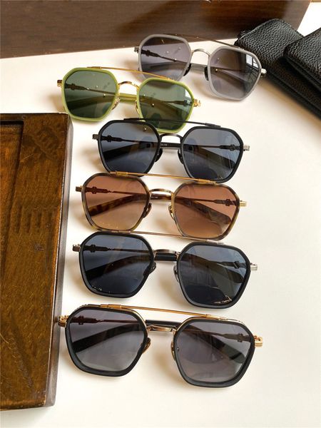 Occhiali da sole poligonali da uomo piuttosto retrò, occhiali da sole dal design semplice, lenti anti-ultravioletti, occhiali da sole di alta qualità multi colore