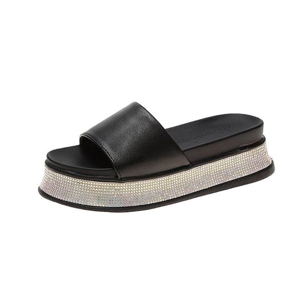 

spring summer 2021 women sneakers casual shoes trainer sport platform thick bottom slippers, Black
