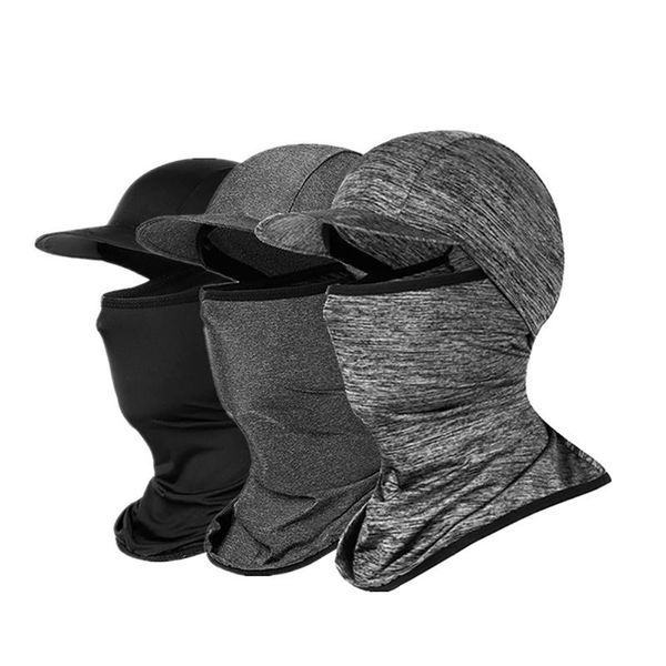 

summer ice silk cycling caps anti-uv sport scarf mtb bike helmet hat running riding fishing bandana motorcycle face shield cap & masks, Black