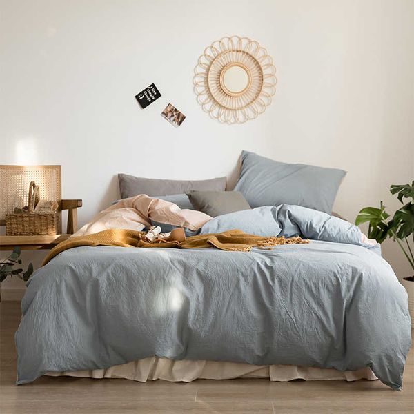 

super cotton four piece set 40 thread thickened double washed cotton bedding fitted sheet