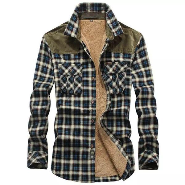 

men's casual shirts 2021 autumn winter plus velvet thick long-sleeved warm business men clothing fashion shirt jacket, White;black