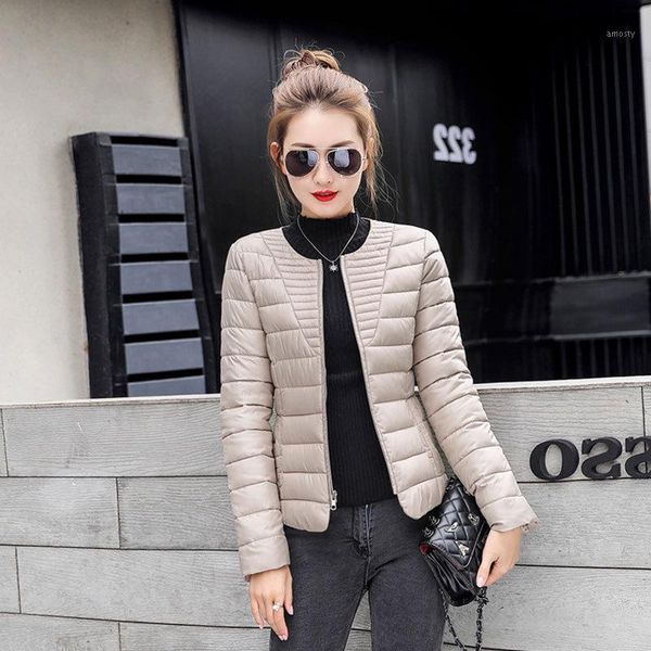 

women's down & parkas woman slim short coat ultra light jackets female wear casual fashion parka plus size winter women, Black