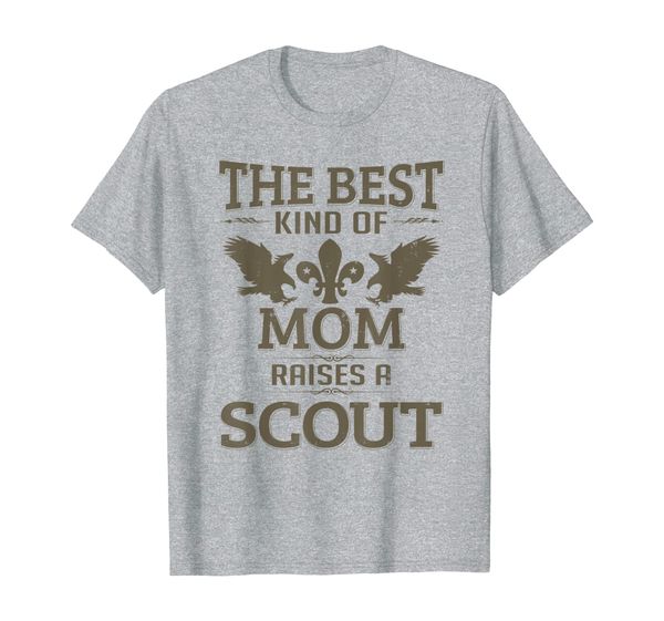 

the kind of mom raises a scout proud patriotic t-shirt, White;black