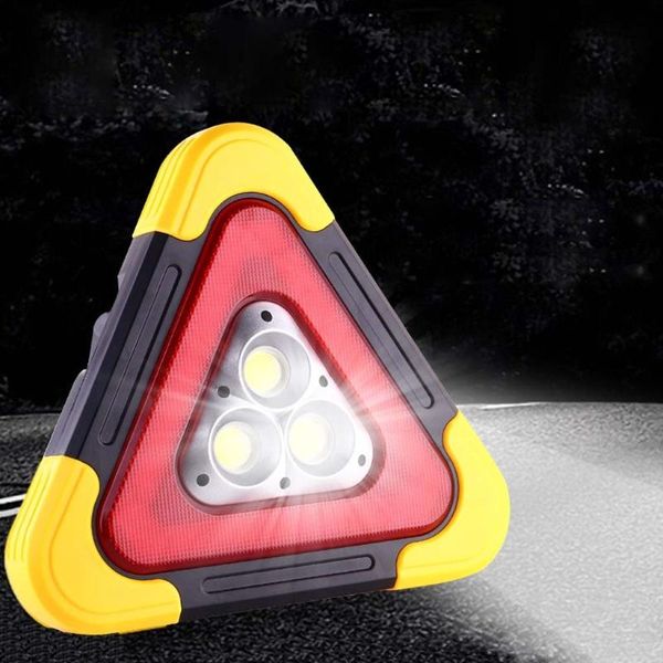 

multi function triangle warning sign car led work light road safety emergency 6xdb lights