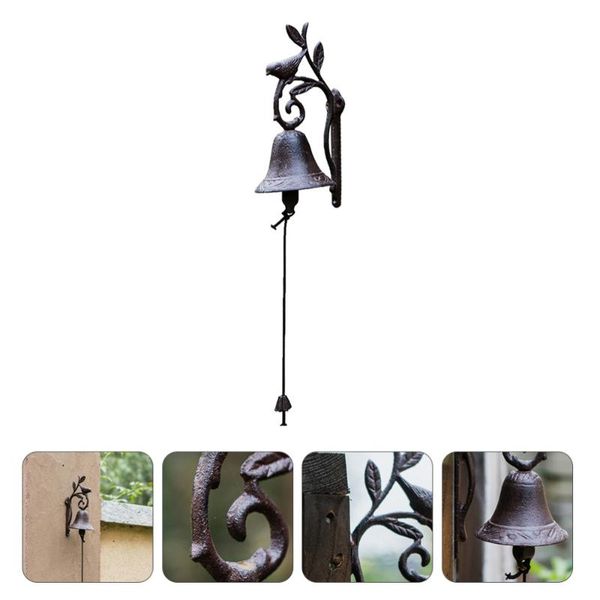 

decorative objects & figurines 1pc cast iron doorbell manually shaking wall mounted bell antique