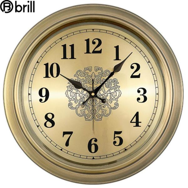 

retro metal gold luxury wall clock living roommodern design silent antique clocks home decor shabby chic american watch 502