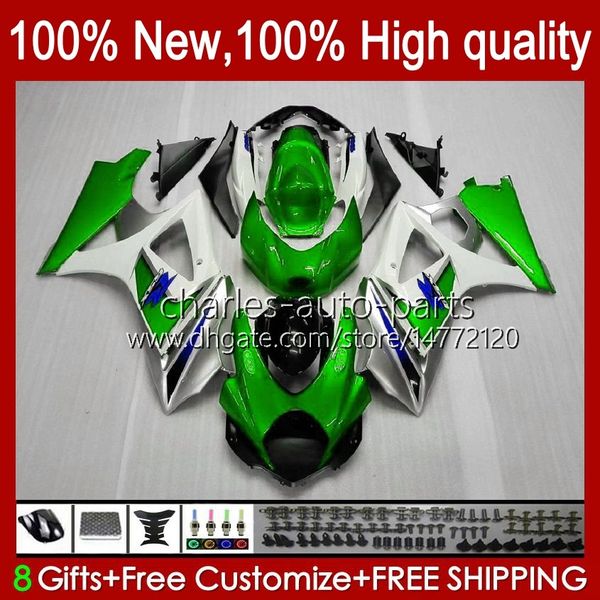 Carrozzeria moto per SUZUKI GSX R1000 GSXR 1000 1000CC Carenature K7 07 08 48No.99 GSXR1000 GSXR-1000 GSXR1000CC 2007 2008 GSX-R1000 2007-2008 OEM Carena metallo verde blk