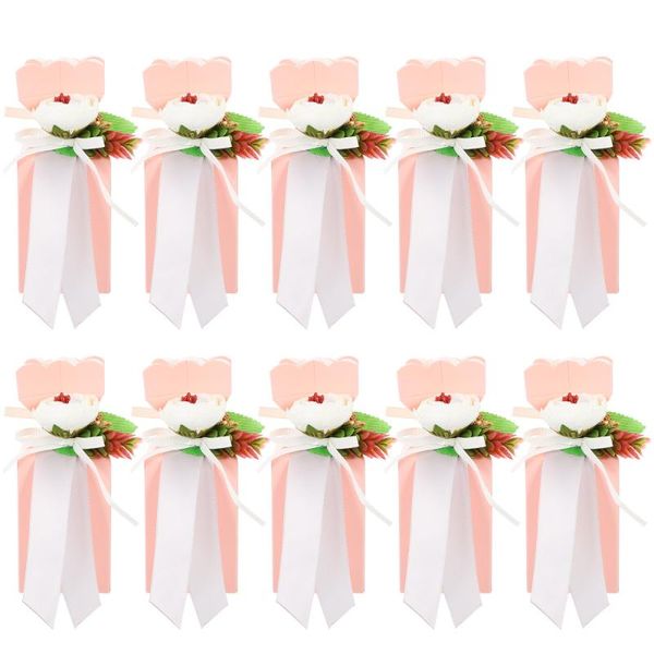 

gift wrap 1 set paper wedding candy boxes vase shape containers with ribbon