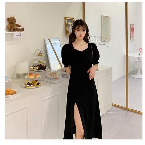 

black fashion summer postpartum women lactation clothes side split v-neck chiffon breastfeeding dress lady nursing a-line maternity dresses, White