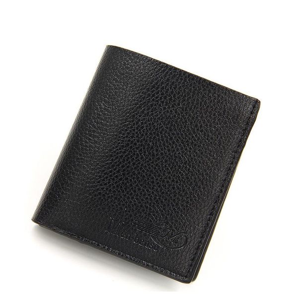 

men's wallet short pu change bag ticket clip men mini no zipper solid color card holder small money purses wallets, Red;black