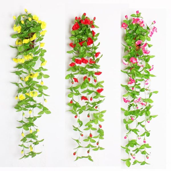 

decorative flowers & wreaths 105cm/39 heads artificial wall hanging basket plastic rose bouquet fake flower party living room home wedding d