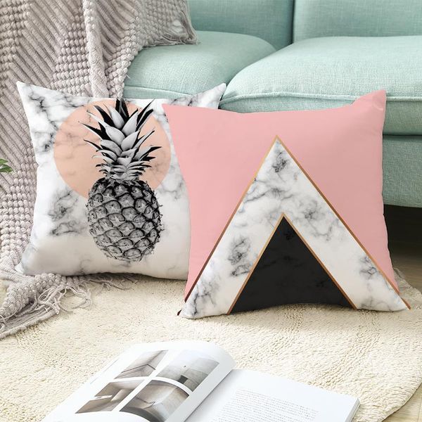 

cushion/decorative pillow decorative square cushion cover marble pattern geometric print funda cojin decoration home housse de cousin capa a