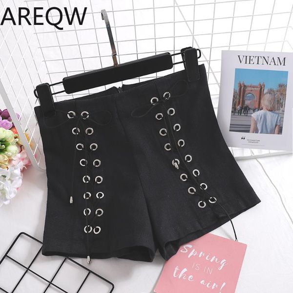 

women's shorts clothing spring autumn korean high-waisted tight black lace up party wearing girl female, White;black