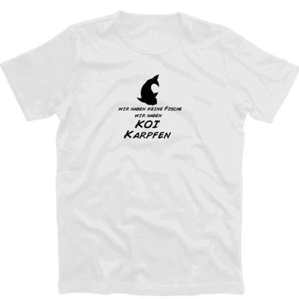 

we have no fish - we have koi carp pond nishikigoi t-shirt s-xxxl, White;black