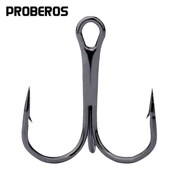 

fishing hooks 50pc high carbon steel hook 1/0#-3/0# black treble tackle round bent saltwater bass