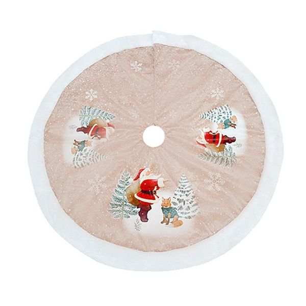 

christmas decorations 98 cm diy plush tree skirt cover holiday round home el carpet decoration festival cartoon party base mat