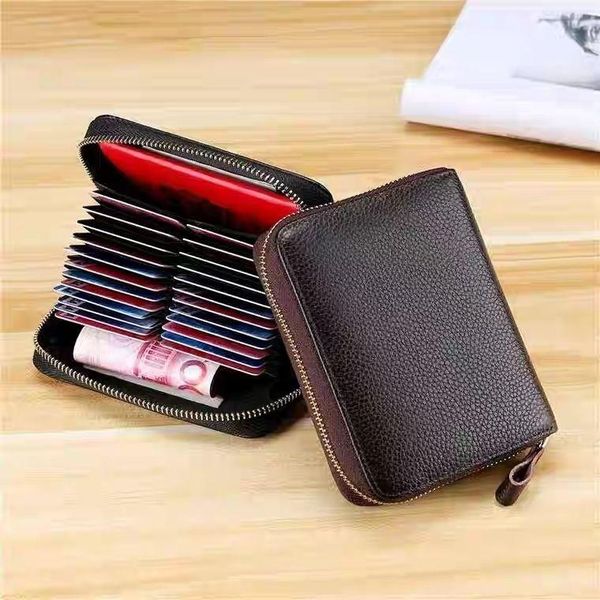 

card holders wallet zipper purse carteira masculina, Brown;gray