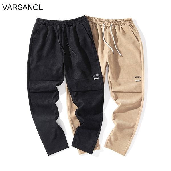 Varsanol Pantolon Erkekler Katı Siyah Sweatpants Erkekler Rahat Streetwear Hip Hop Erkek Joggers Pantolon Moda Erkek Giyim Baskılı 4XL 210601