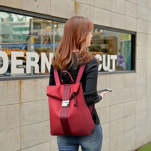 

backpacks bagpack waterproof women ladies for girls bag soft handle solid fashion interior slot pocket nylon polyester internal