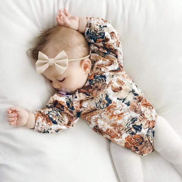 

jumpsuits fashion toddler baby clothes born girls boys flowers print romper jumpsuit cotton one-piece outfit infant playsuit, Blue