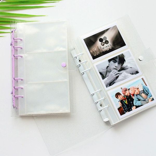 

card holders a6 a5 transparent diy binder notebook cover & postcard po organizer agenda planner school stationery, Brown;gray
