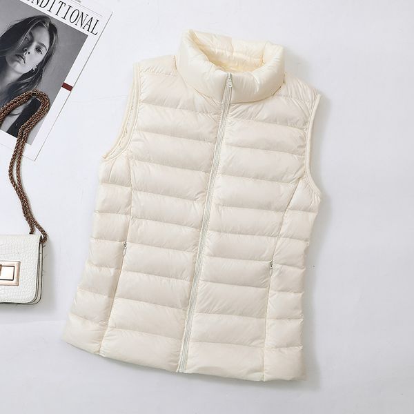 

vests 2021 korean young women's down et winter vt et short light stand collar fashion simple, Black;white