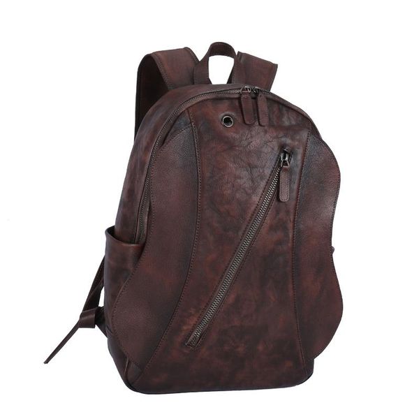

backpack fctossr 2021 retro leather large capacity computer header first layer cowhide handmade men's