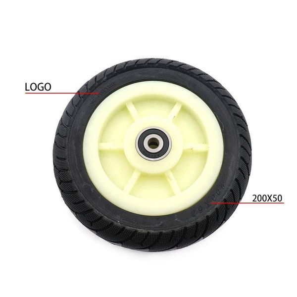 

motorcycle wheels & tires 200x50 solid tire 8 inch wheel with white plastic hub accessories 200*50 non-pneumatic for electric scooter balanc