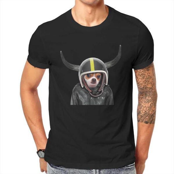

men's t-shirts 2021 summer t-shirt horns helmet dog jacket print pattern loose cotton o-neck high-quality short-sleeved, White;black