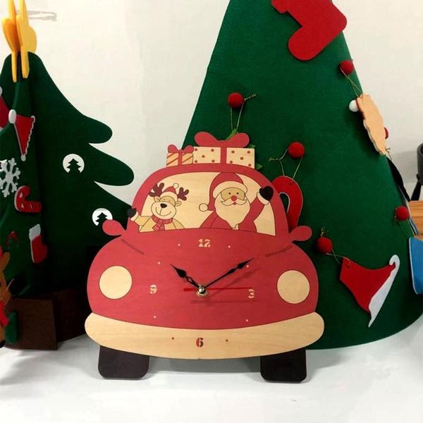 

wall clocks christmas decoration timing cartoon clock holiday wooden 20o24