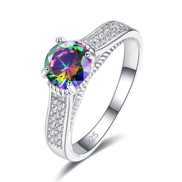 

wedding rings jrose silver color for women round cubic zircon jewelry bague bijoux femme engagement ring accessories, Slivery;golden