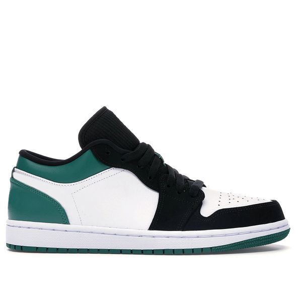 

perfect quality men women basketball shoes jumpman 1 1s low white black mystic green sneakers original box