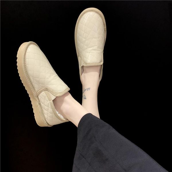 

boots 2021 women's low shoes winter footwear flat heel luxury designer boots-women australia round toe plush ankle ladies, Black